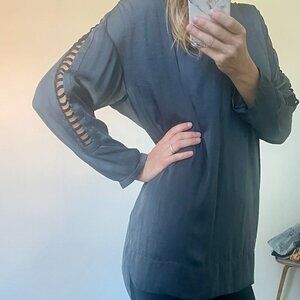 Iro Clark Relaxed Fit Tunic Top - Dark Gray